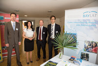 Dr. Matthias Frattini, DLR Projektträger; Dr. Irma de Melo, BAYLAT, Stefan Schneider, BMBF, Dr. Christoph Parchmann, StMWK